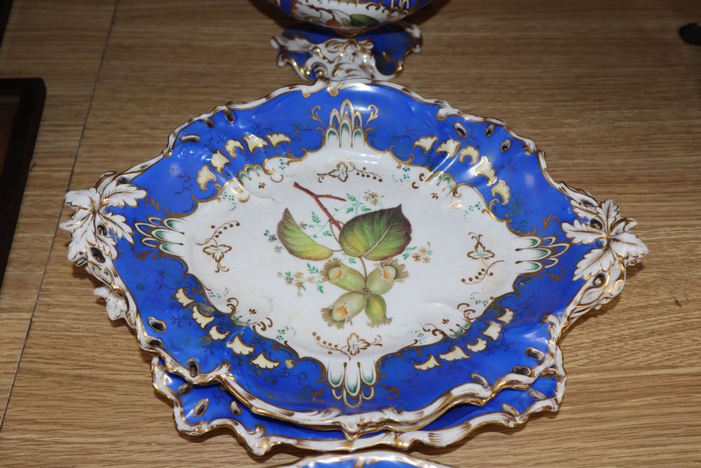 A Victorian Continental porcelain part dessert service